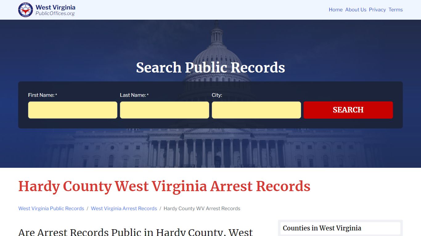 Hardy County, WV Arrest Records Search – PublicOffices.org